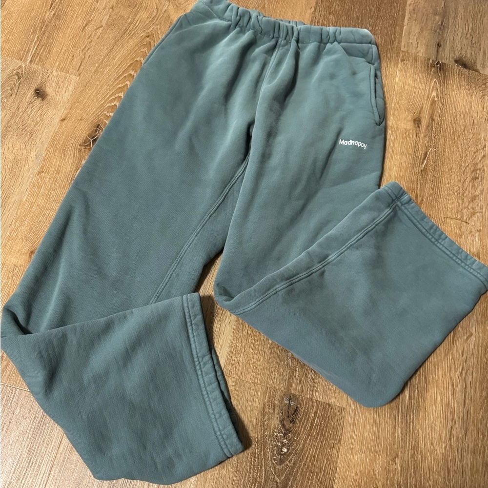 Madhappy Teal Classic Fleece Cotton Straight Leg Sweat Pants Size‎ small